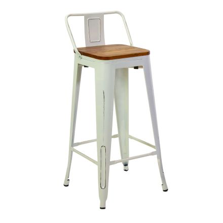 Indoor and Outdoor Stool in Iron and Wood - Stationery Viadurini