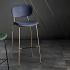 Dining Stool in Fabric of 2 Different Finishes Made in Italy - Sanemi Viadurini
