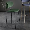 Dining Stool in Fabric of 2 Different Finishes Made in Italy - Sanemi