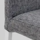 Living Room Stool with Low Backrest Made in Italy - Orietta Viadurini