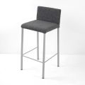 Living Room Stool with Low Backrest Made in Italy - Orietta