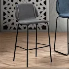 Elegant Modern Design Living Room Stool in Fabric with Border - Scarat Viadurini