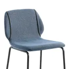 Elegant Modern Design Living Room Stool in Fabric with Border - Scarat Viadurini