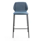 Elegant Modern Design Living Room Stool in Fabric with Border - Scarat Viadurini