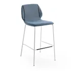 Elegant Modern Design Living Room Stool in Fabric with Border - Scarat Viadurini