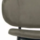 Living Room Stool Made of Steel and Velvet Made in Italy - Rimini Viadurini