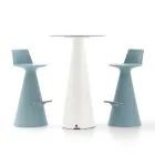 Living Room Stool Made of Polyethylene with Footrest - Ellipse Viadurini