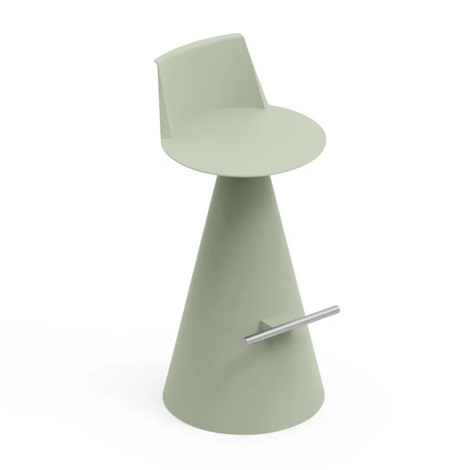 Living Room Stool Made of Polyethylene with Footrest - Ellipse Viadurini