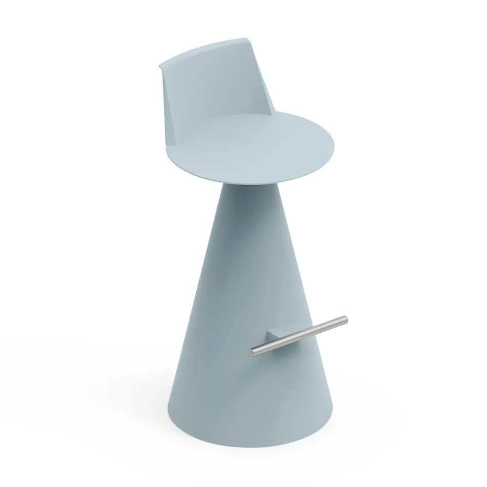 Living Room Stool Made of Polyethylene with Footrest - Ellipse Viadurini