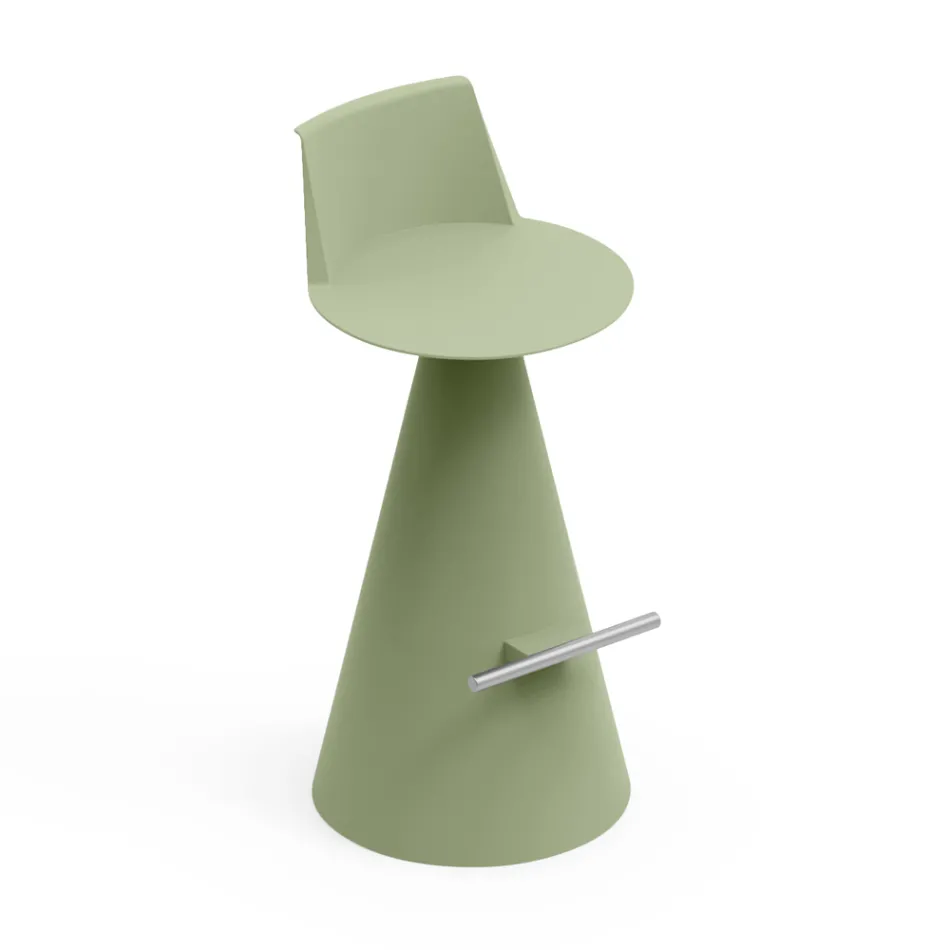 Living Room Stool Made of Polyethylene with Footrest - Ellipse Viadurini