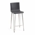 Design stool with high back Carlo, H 97 cm, made in Italy Viadurini