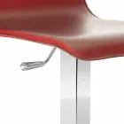 Design stool with adjustable seat and Inigo chrome base Viadurini