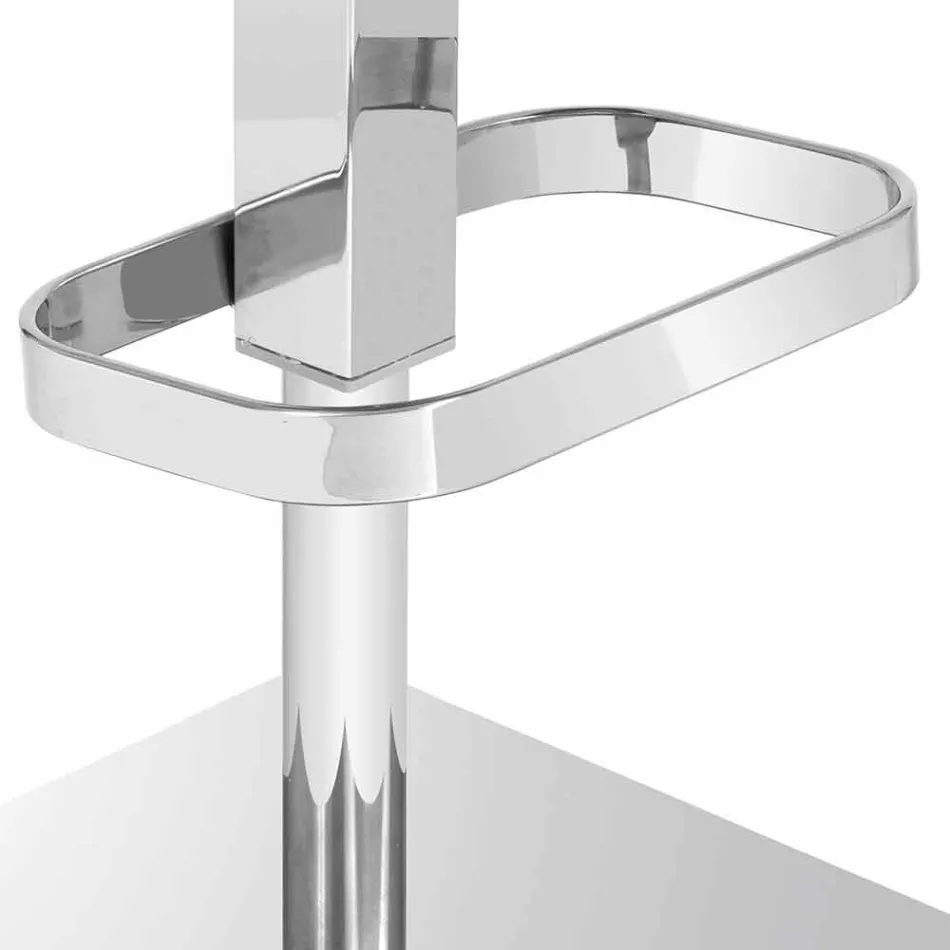 Design stool with adjustable seat and Inigo chrome base Viadurini