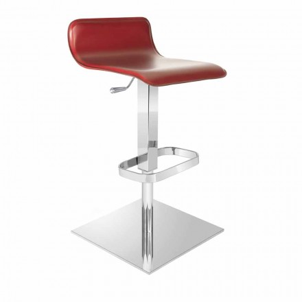 Design stool with adjustable seat and Inigo chrome base Viadurini