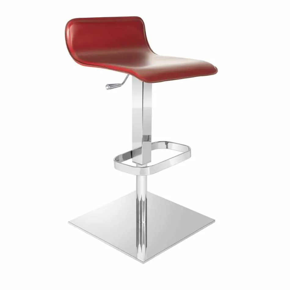 Design stool with adjustable seat and Inigo chrome base Viadurini