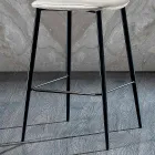Elegant Stool of Modern Design in Colored Velvet and Metal - Bizet Viadurini