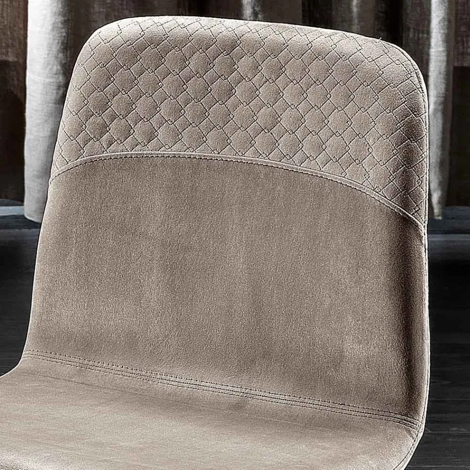 Elegant Stool of Modern Design in Colored Velvet and Metal - Bizet Viadurini