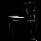 Fixed Stool with Velvet Seat and Backrest Made in Italy - Cagliari Viadurini