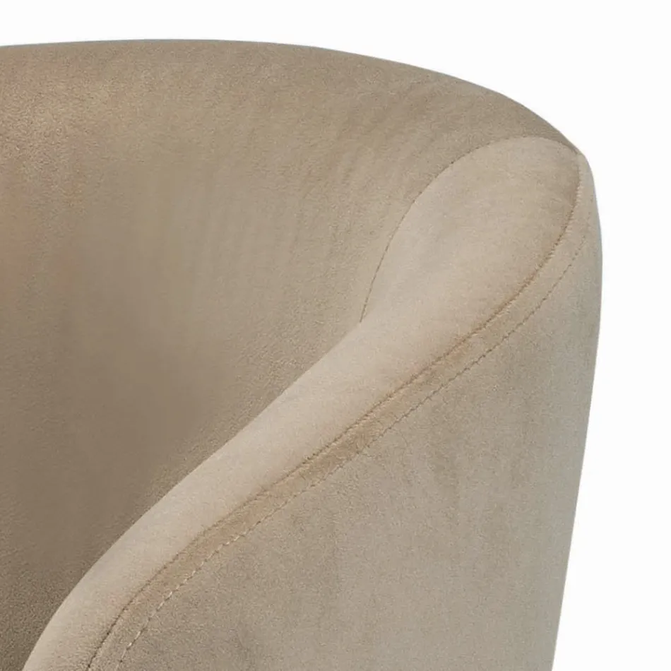 Fixed Stool with Velvet Seat and Steel Base Made in Italy - Alassio Viadurini