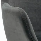 Fixed Stool with Upholstered Seat and Steel Base Made in Italy - Arona Viadurini