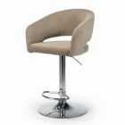 Swivel and Height Adjustable Stool in Velvet and Steel - Alassio Viadurini