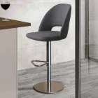 Swivel Stool in Fabric and Steel with Gas Lift Made in Italy - Marchesi Viadurini