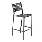 Stackable Outdoor Stool in Painted Steel Made in Italy - Nilda Viadurini