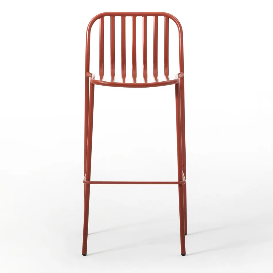 Stackable Outdoor Metal Stool Made in Italy 2 Pieces - Simply Viadurini