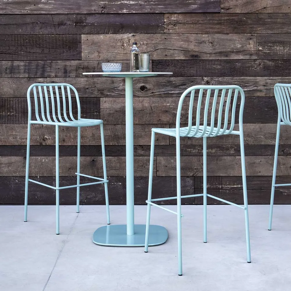 Stackable Outdoor Metal Stool Made in Italy 2 Pieces - Simply Viadurini