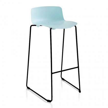Stackable Stool in Metal and Polypropylene Made in Italy, 2 Pieces - Charla Viadurini