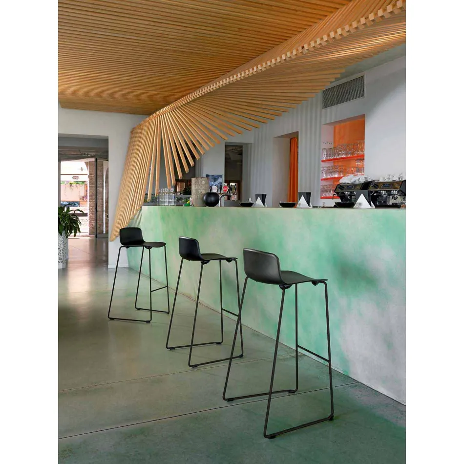 Stackable Stool in Metal and Polypropylene Made in Italy, 2 Pieces - Charla Viadurini