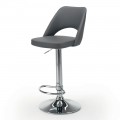 Stool in Ecoleather and Steel with Gas Lift Made in Italy - Lorenza