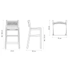 Stool in Solid Beech with Colored Rope Weaving Made in Italy - Nora Viadurini