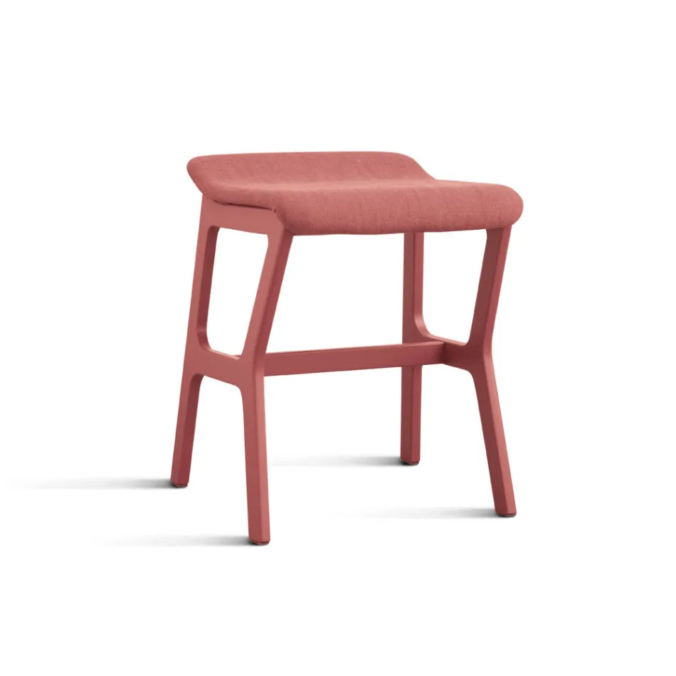 Stool in Solid Beech with Fabric Seat Made in Italy - Regensburg Viadurini