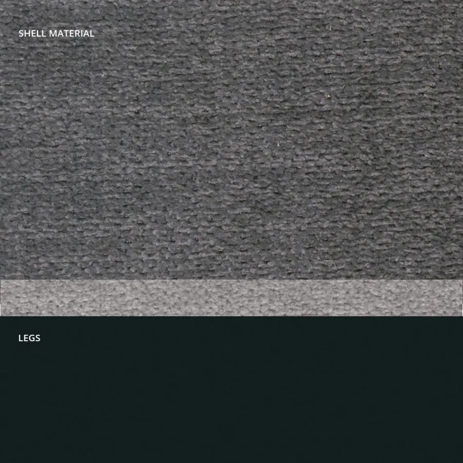 Stool in Fabric and Anthracite Metal Design Made in Italy - Marianet Viadurini