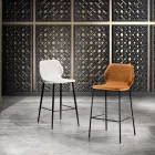 Modern Kitchen Stool in Colorful Designer Quilted Velvet - Scarat Viadurini