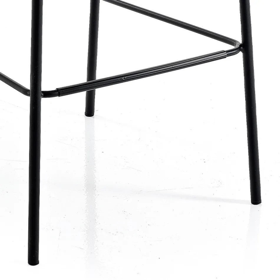 Modern Kitchen Stool in Colorful Designer Quilted Velvet - Scarat Viadurini