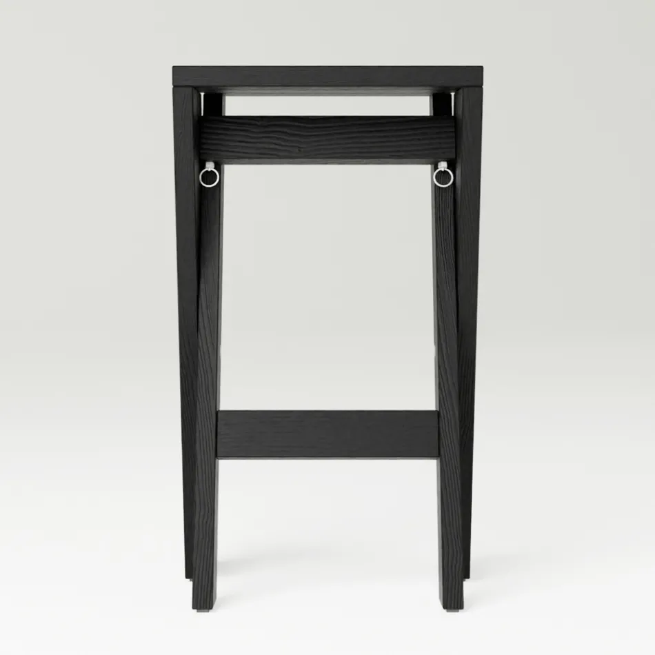 Folding and Stackable Stool in Solid Ash - Write Viadurini