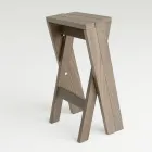 Folding and Stackable Stool in Solid Ash - Write Viadurini