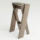 Folding and Stackable Stool in Solid Ash - Write Viadurini