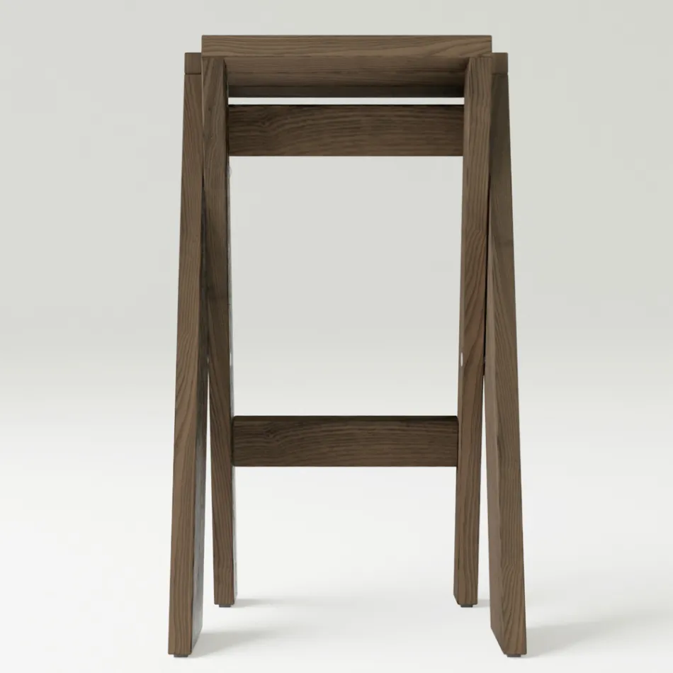 Folding and Stackable Stool in Solid Ash - Write Viadurini
