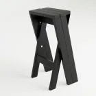 Folding and Stackable Stool in Solid Ash - Write Viadurini