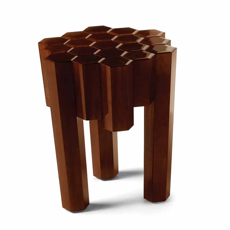 Design solid wood stool / coffee table, L38xD38 cm, Begga Viadurini
