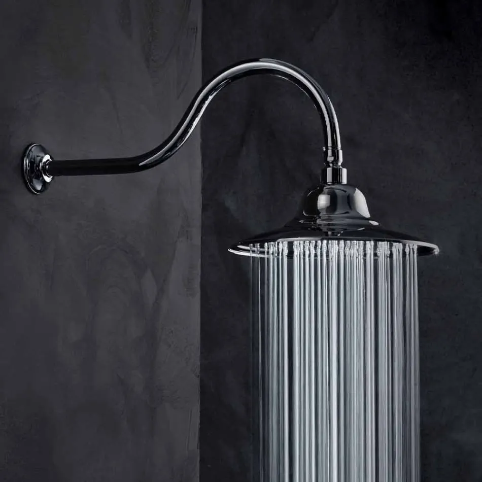 Classic Steel Shower Head with Brass Shower Arm Made in Italy - Jeko Viadurini