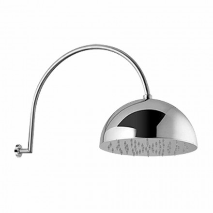 Steel Bell Shower Head with Arched Arm Made in Italy - Auro Viadurini