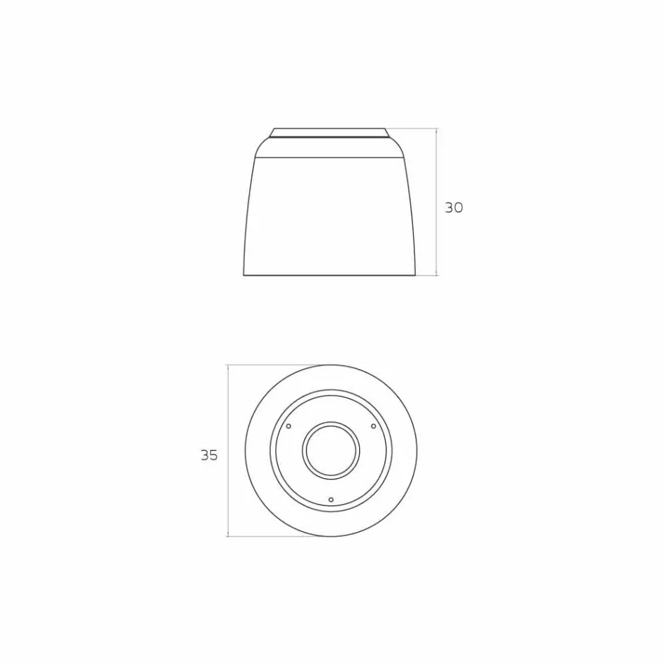 Ceiling-mounted round shower head in Luxolid made Italy, Ruda Viadurini