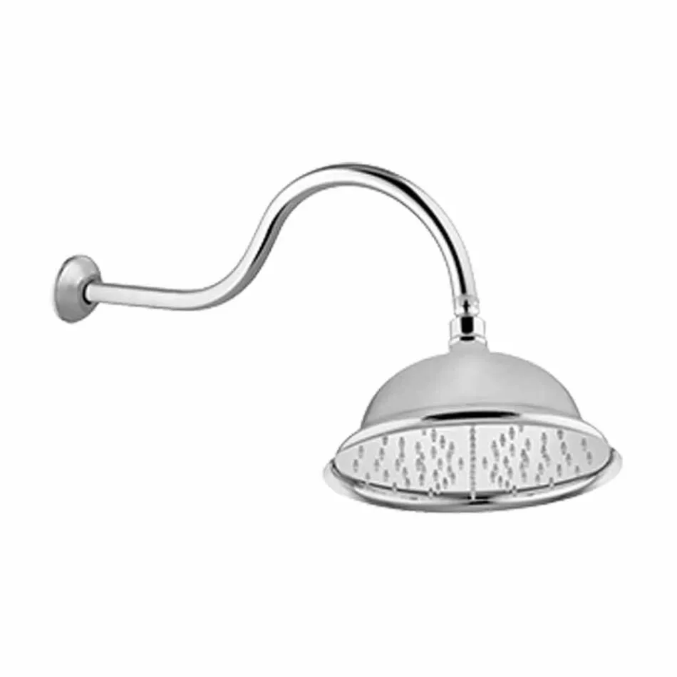 Anti-limescale Shower Head in Steel and Classic Brass Made in Italy - Mingo Viadurini