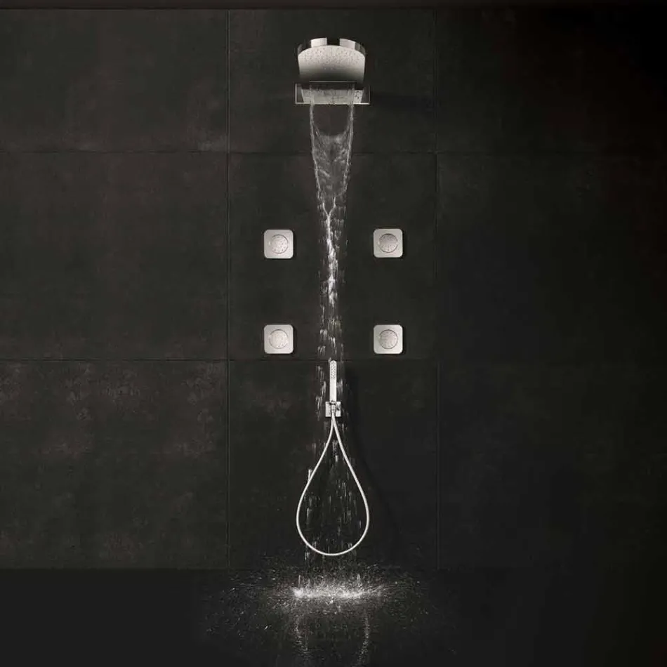 Wall Shower Head with Shower Jet and Waterfall Made in Italy - Como Viadurini