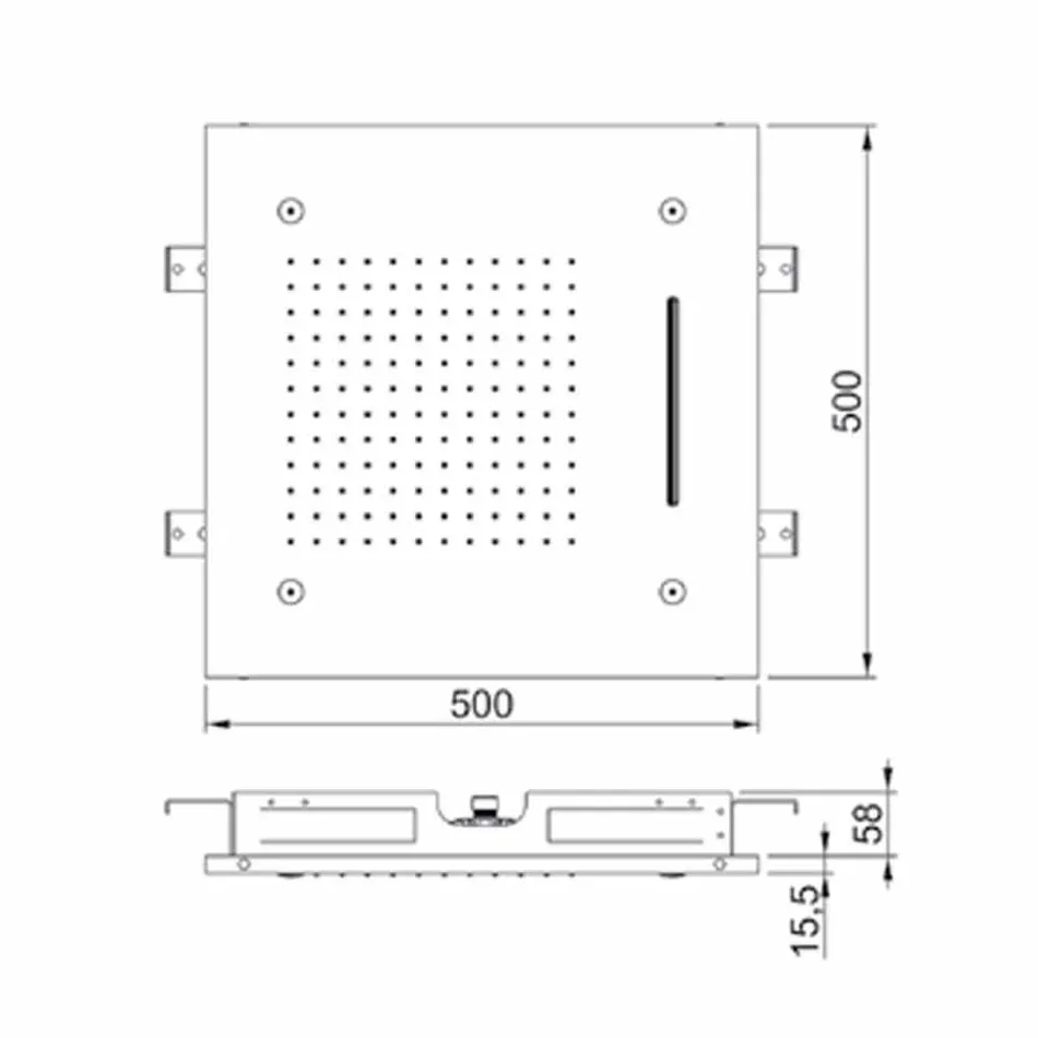 Stainless Steel Ceiling Shower Head with 3 Jets Made in Italy - Frido Viadurini