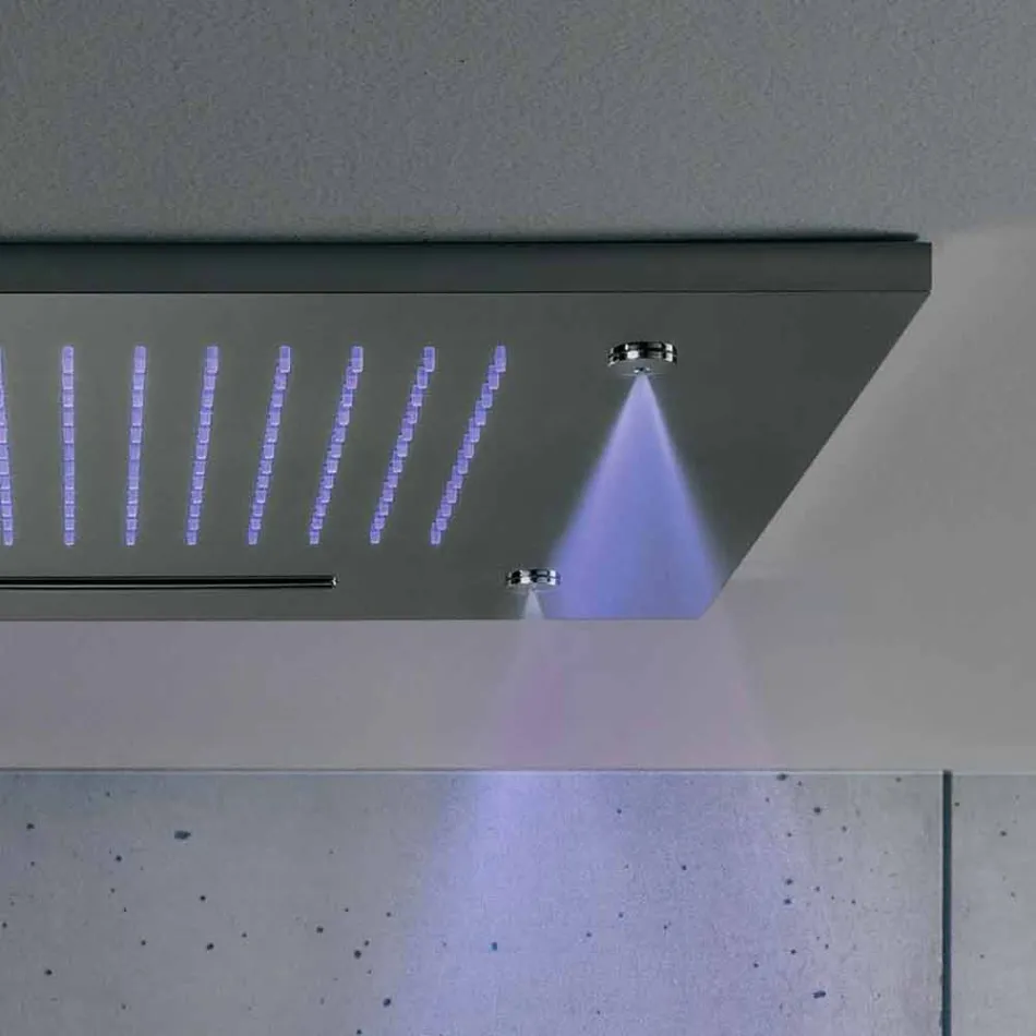 Stainless Steel Shower Head with Chromotherapy Made in Italy - Solver Viadurini